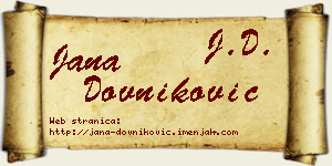 Jana Dovniković vizit kartica